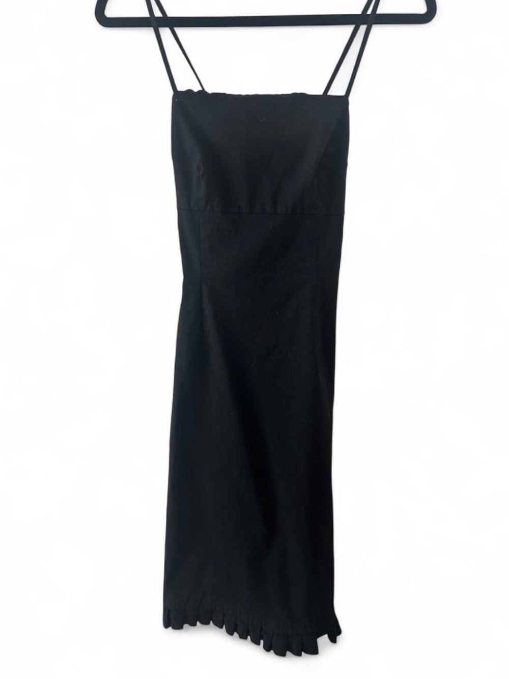Express Black Midi Dress with Ruffle Hem